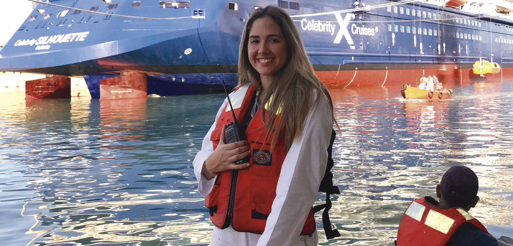 Cheyenne Méndez durante su etapa como Primer Oficial en el Celebrity Cruises.