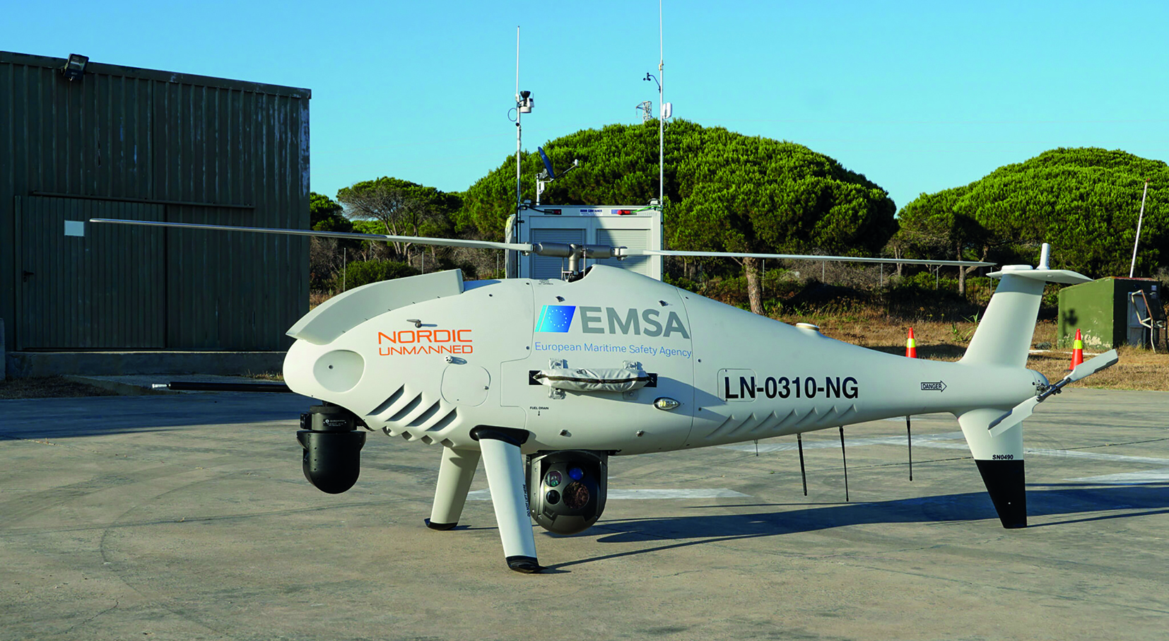 Dron de la EMSA empleado en vigilancia y control fronterizo