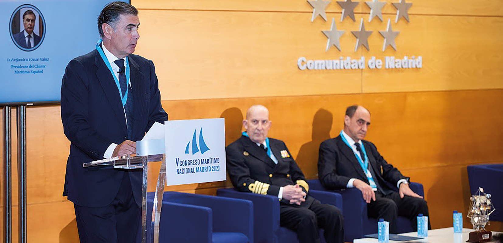 Inauguración del Congreso Marítimo por Alejandro Aznar, presidente del Clúster