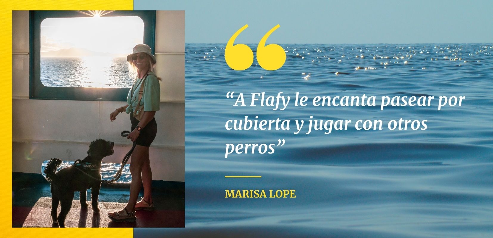 Marisa Lope con su perro Flafy. 