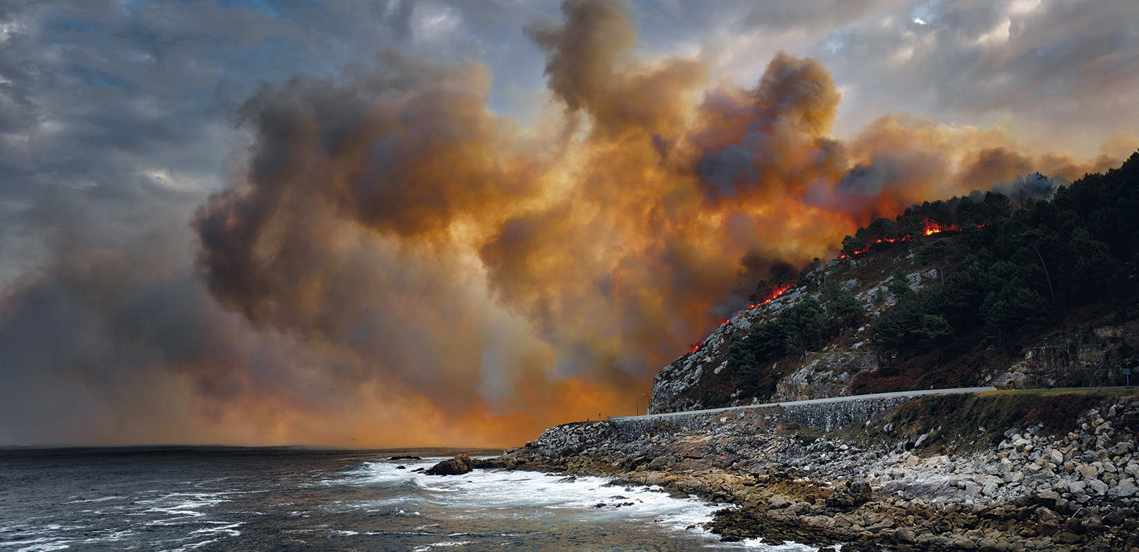 incendio en playa