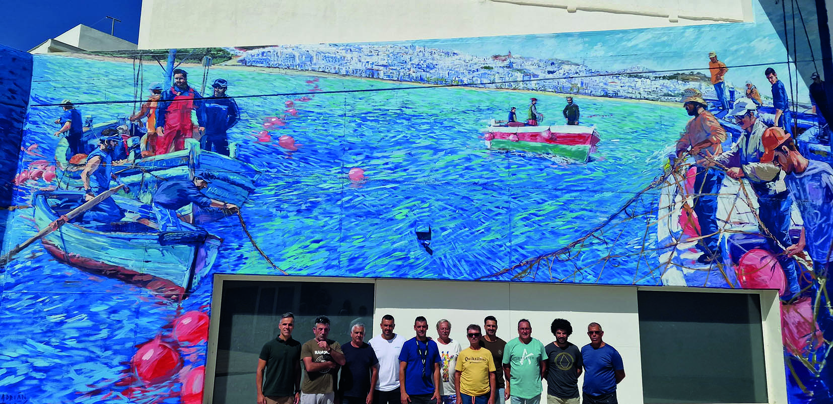 Los pescadores protagonistas del mural 