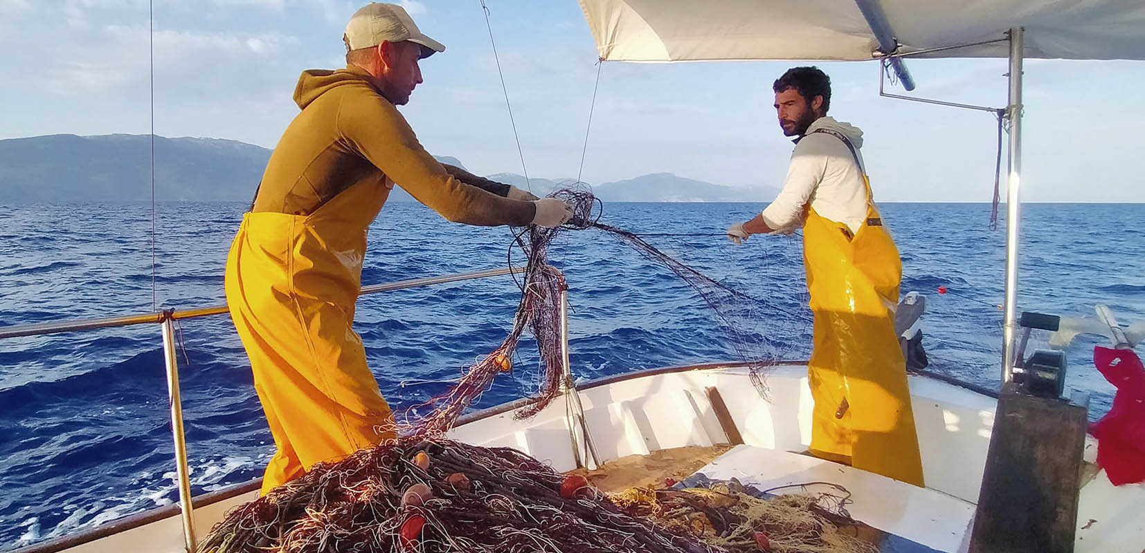 Pescadores en la campaña de la langosta en Mallorca