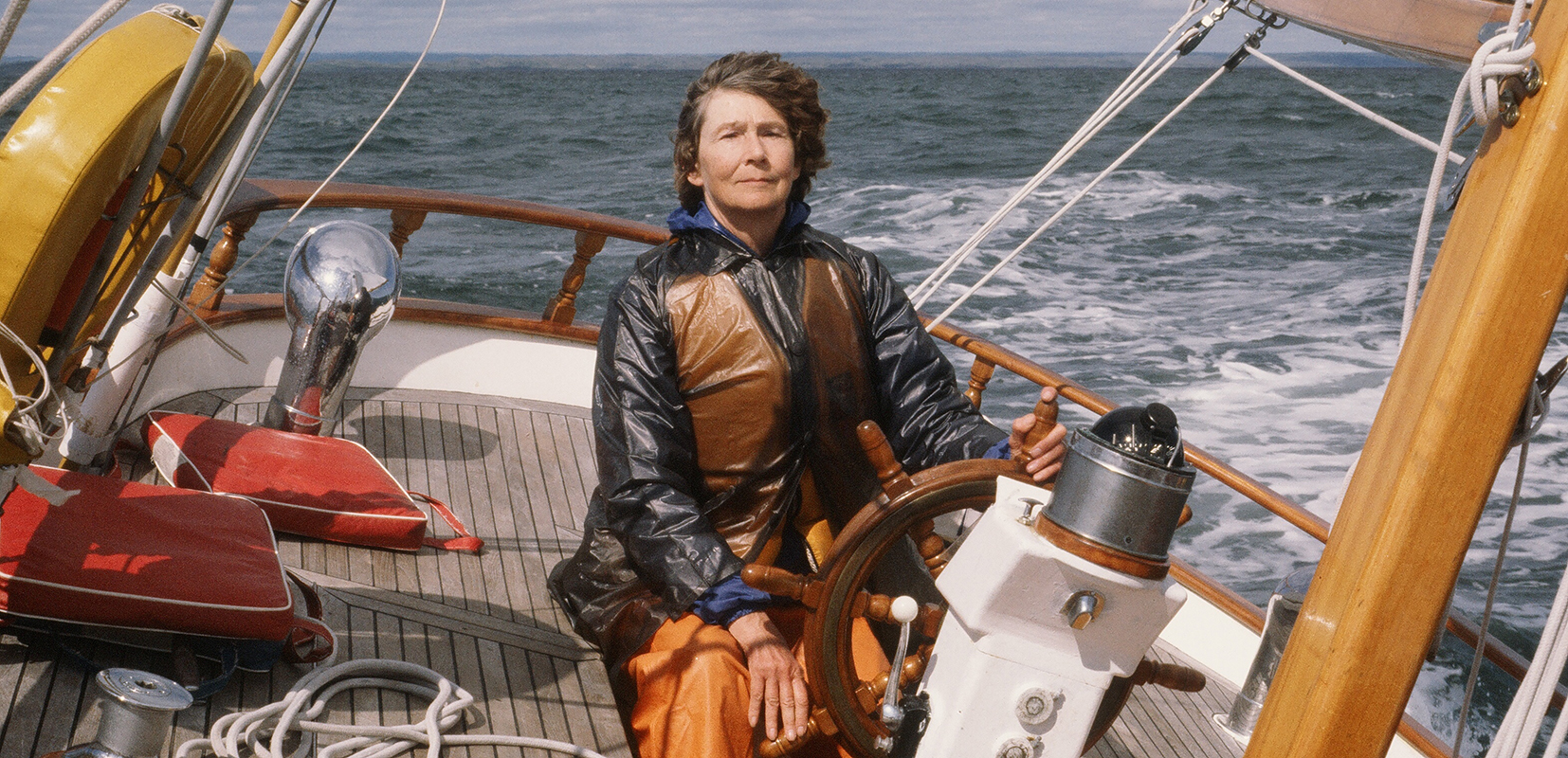 Selma Huxley en una expedición en aguas de Terranova y Labrador, 1982 (Michael Barkham)