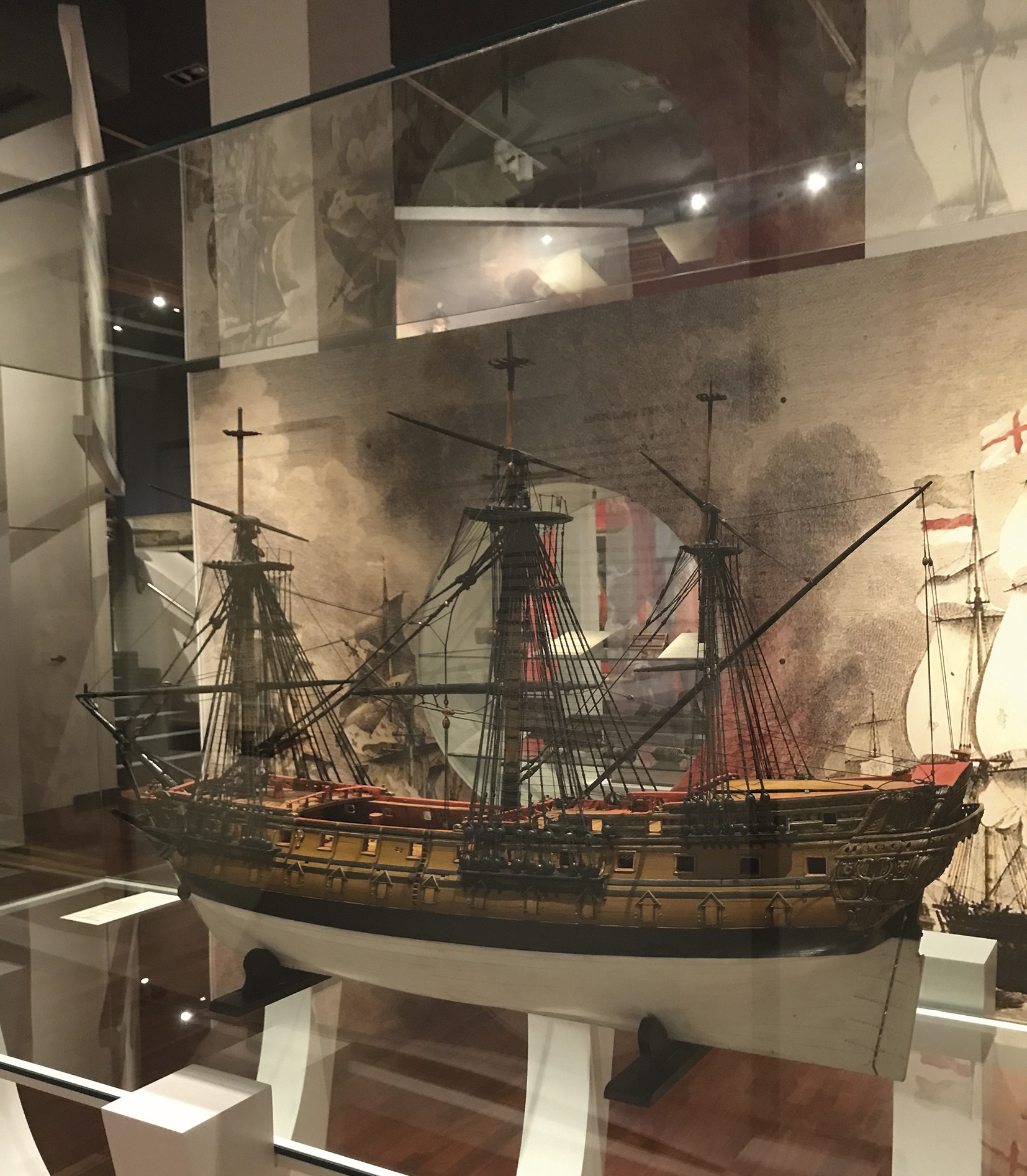 Una de las maquetas expuestas en el Museo Naval de Madrid