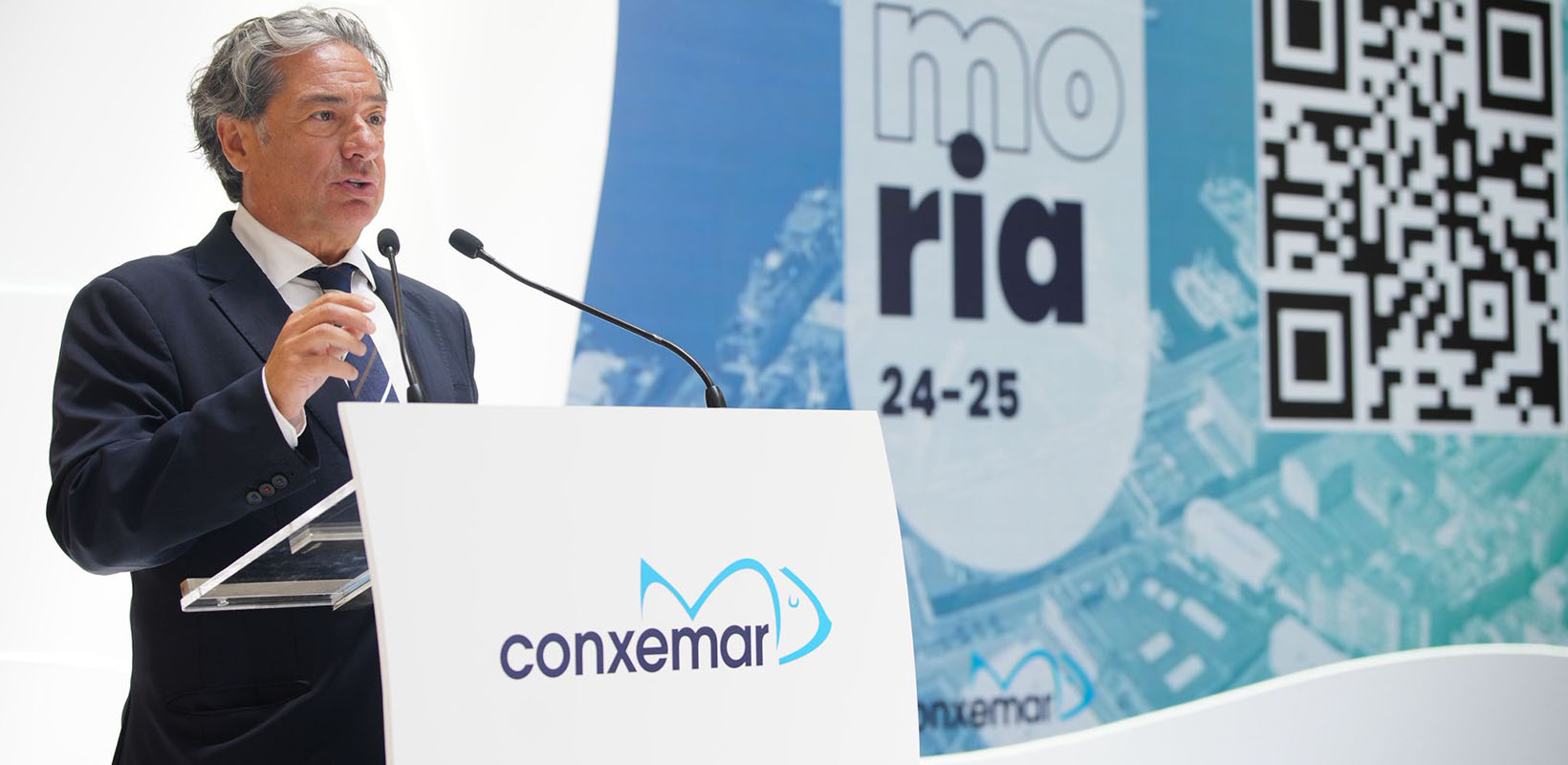 Eloy García presentando en el MAPA la Memoria 2024 de Conxemar