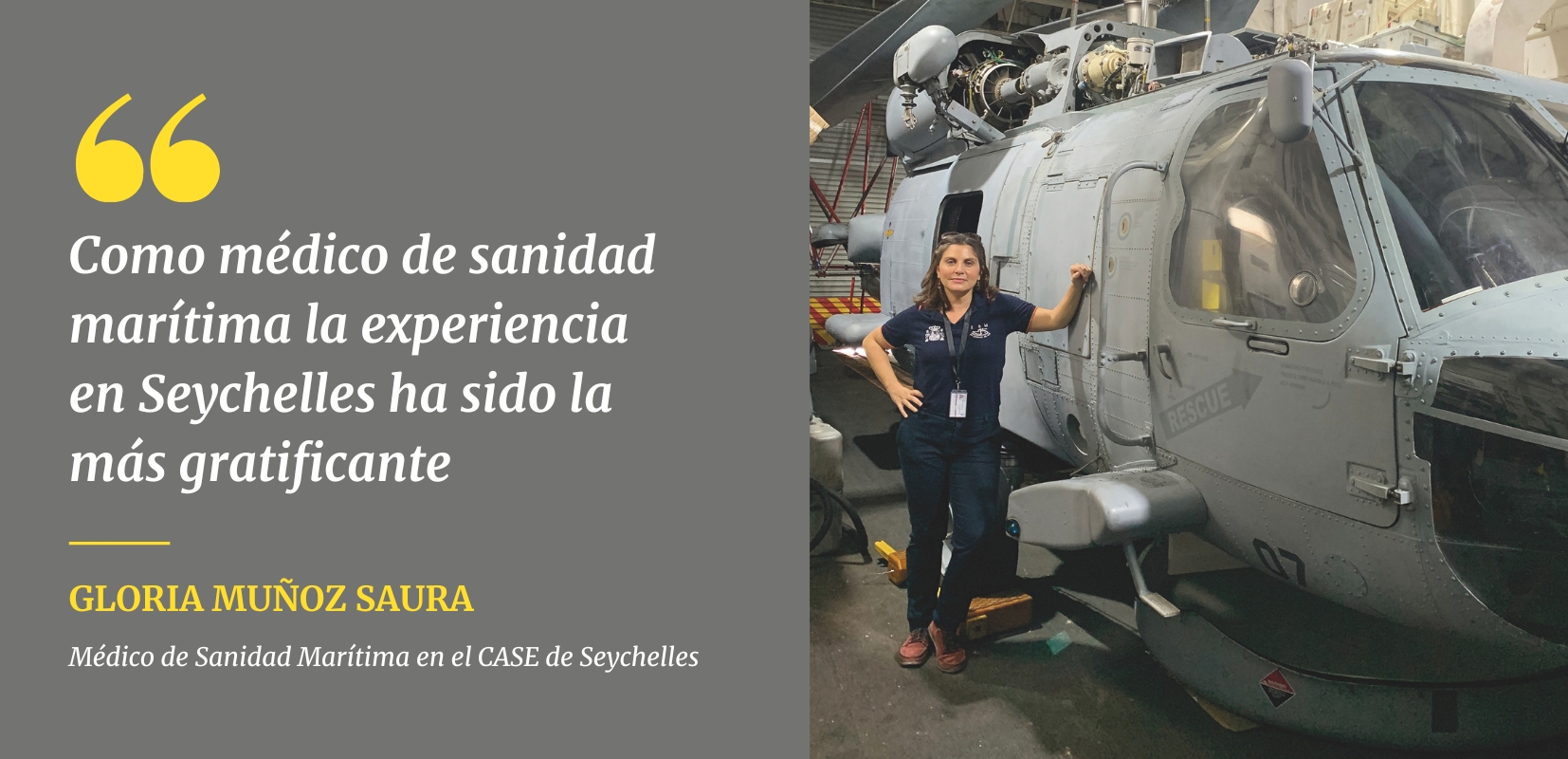La doctora Gloria ha establecido una relación muy cercana con las tripulaciones que atiende y a quien agradece que también se preocupen por ella, por su bienestar a tantos kilómetros de casa