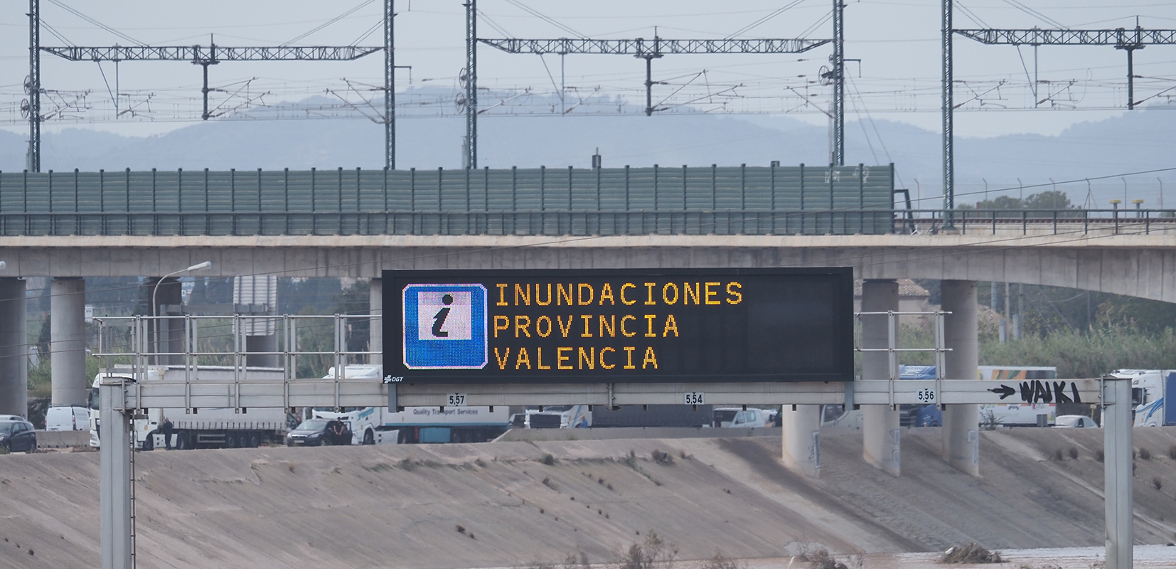 anuncio de inundaciones de la DGT en Valencia