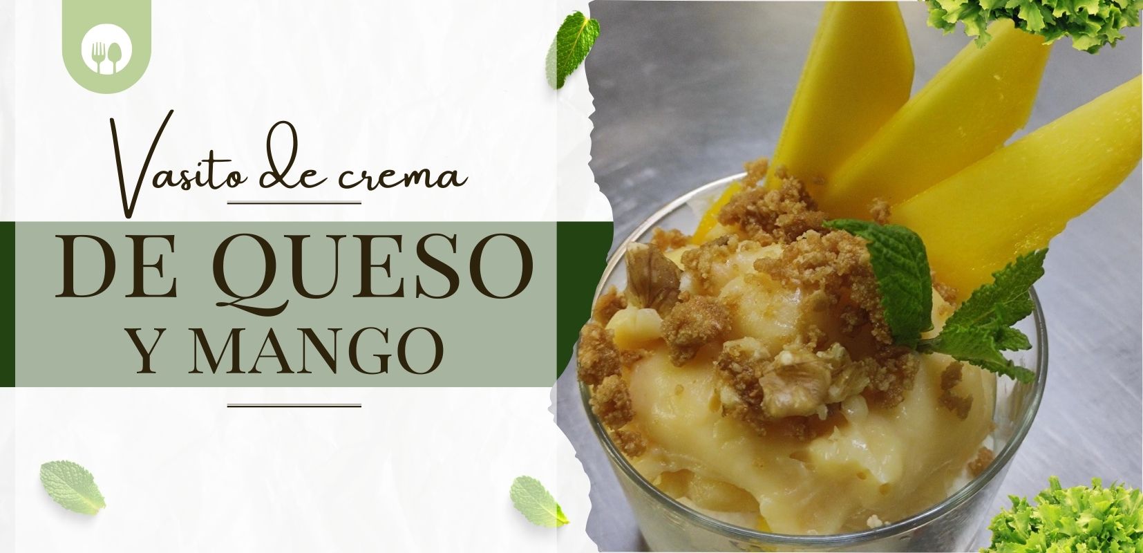 crema de queso y mango