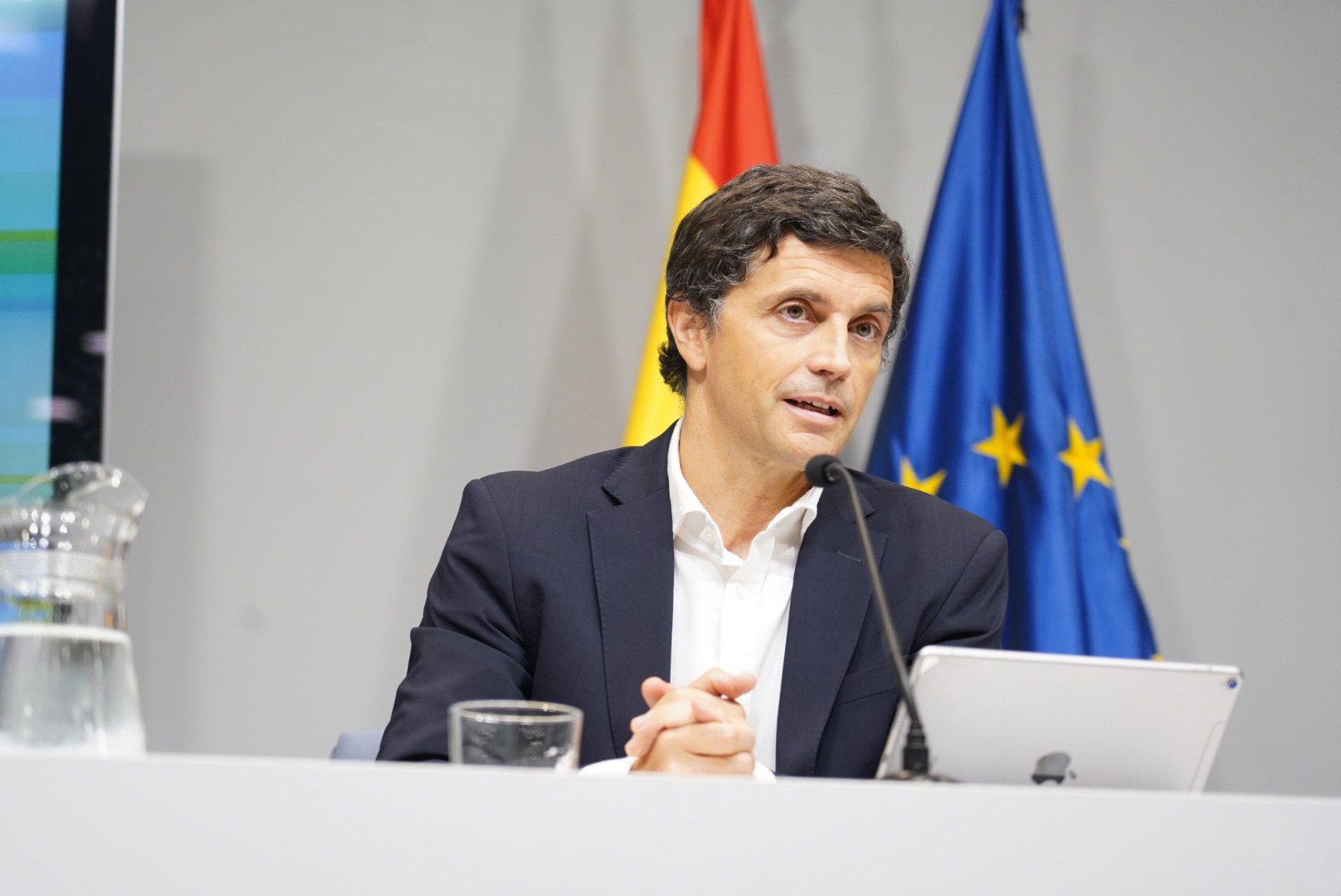 Borja Suárez durante la rueda de prensa de presentación de los datos de afiliación correspondientes a septiembre de 2024
